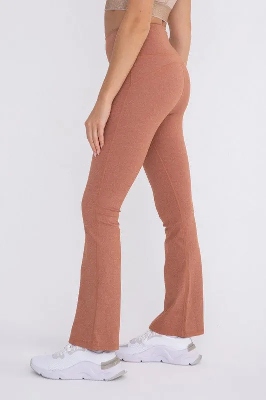 Flare Swoop Back High-Waisted Leggings - Mono B