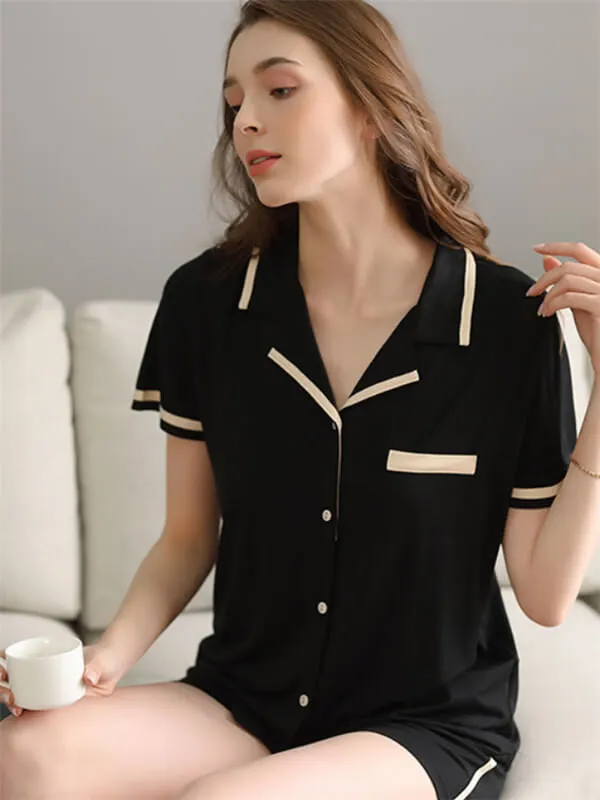 Short Sleeve Shirt & Shorts Pajamas Set
